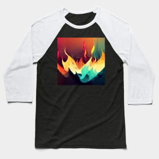 Straight Fire - colorful burning flame Baseball T-Shirt